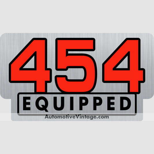 Chevrolet 454 Equipped Engine Size Silver Foil Sticker Stickers