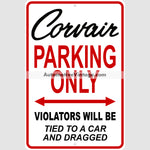 Chevrolet Corvair Parking Metal Sign