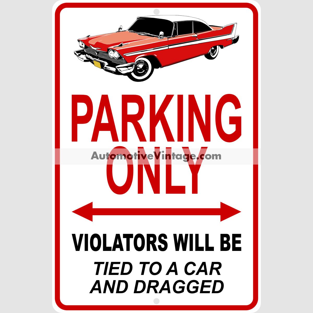 Christine Plymouth Fury Famous Car Metal Parking Sign