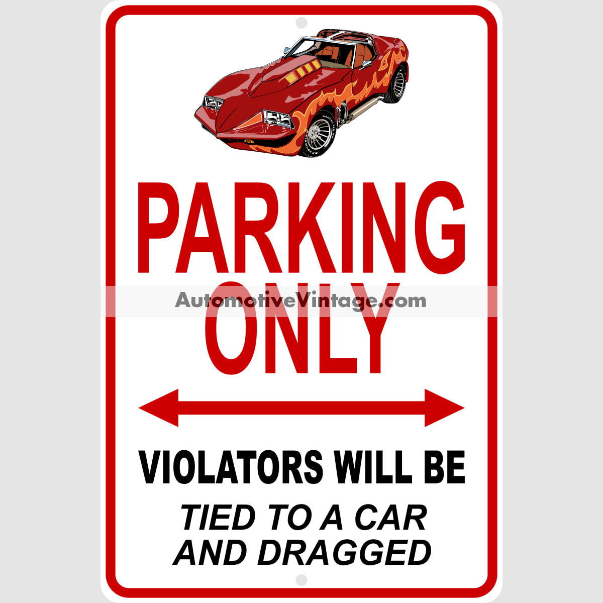 Corvette Summer Famous Car Metal Parking Sign