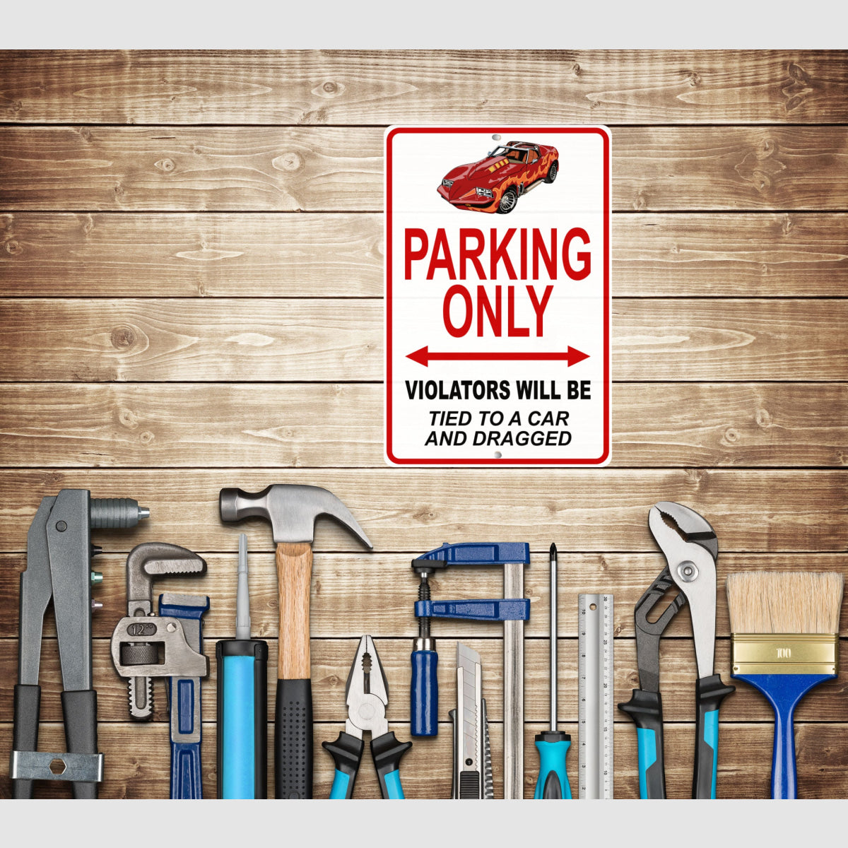 Corvette Summer Famous Car Metal Parking Sign