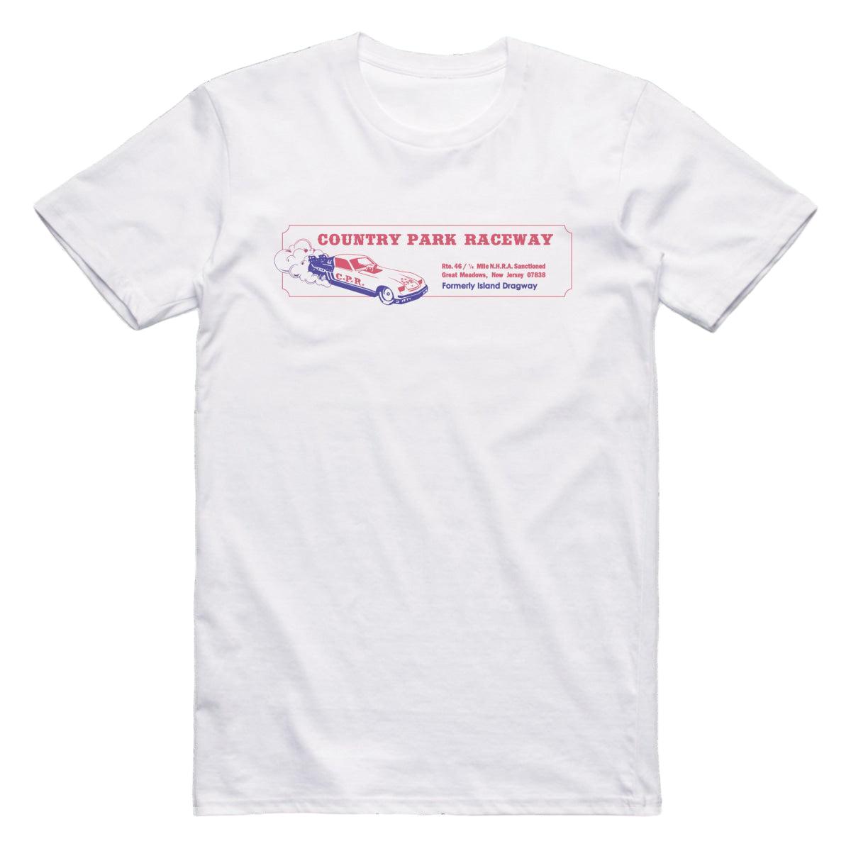 Country Park Raceway Retro Drag Racing T-Shirt White / S T-Shirt