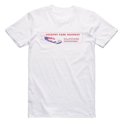 Country Park Raceway Retro Drag Racing T-Shirt White / S T-Shirt