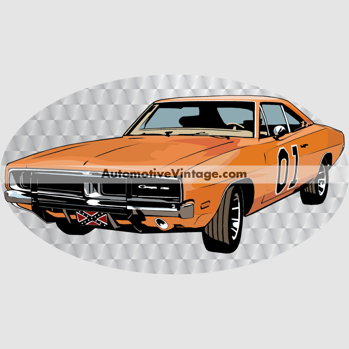 Dukes of Hazzard General Lee Charger Famous Car Chest Logo T-shirt Famous Car T-Shirt