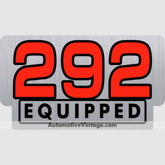 Ford 292 Equipped Engine Size Silver Foil Sticker Stickers