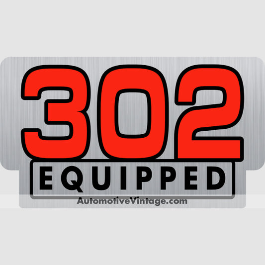 Ford 302 Equipped Engine Size Silver Foil Sticker Stickers