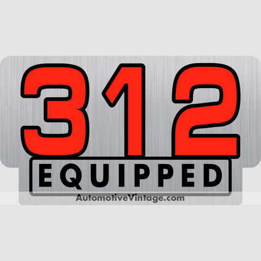 Ford 312 Equipped Engine Size Silver Foil Sticker Stickers
