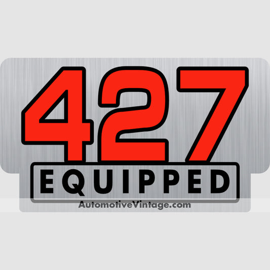 Ford 427 Equipped Engine Size Silver Foil Sticker Stickers