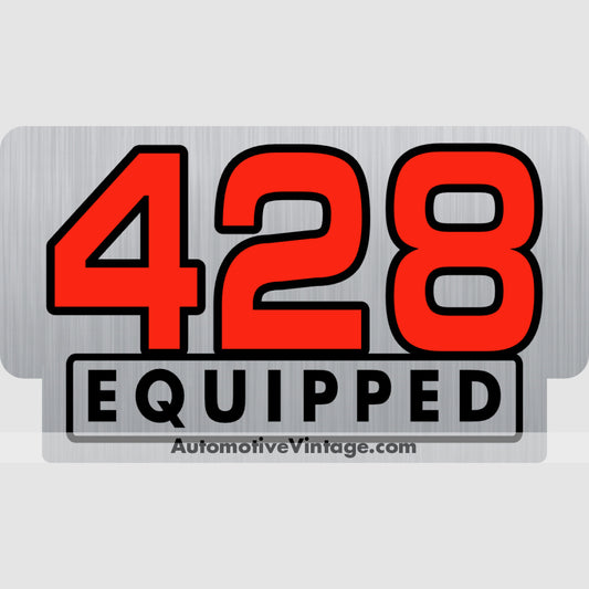 Ford 428 Equipped Engine Size Silver Foil Sticker Stickers