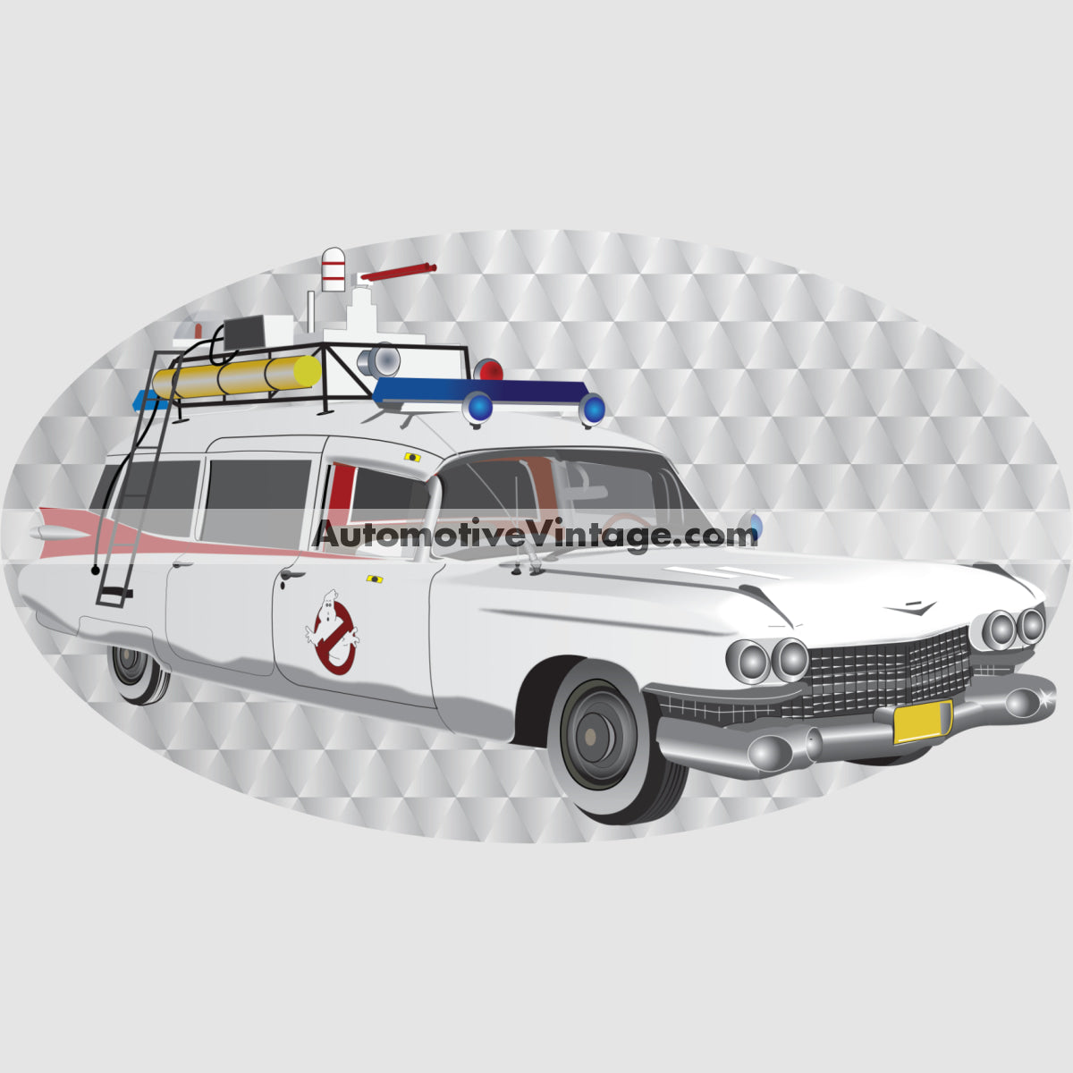 Ghostbusters Cadillac ECTO-1 Famous Car Chest Logo T-shirt Famous Car T-Shirt