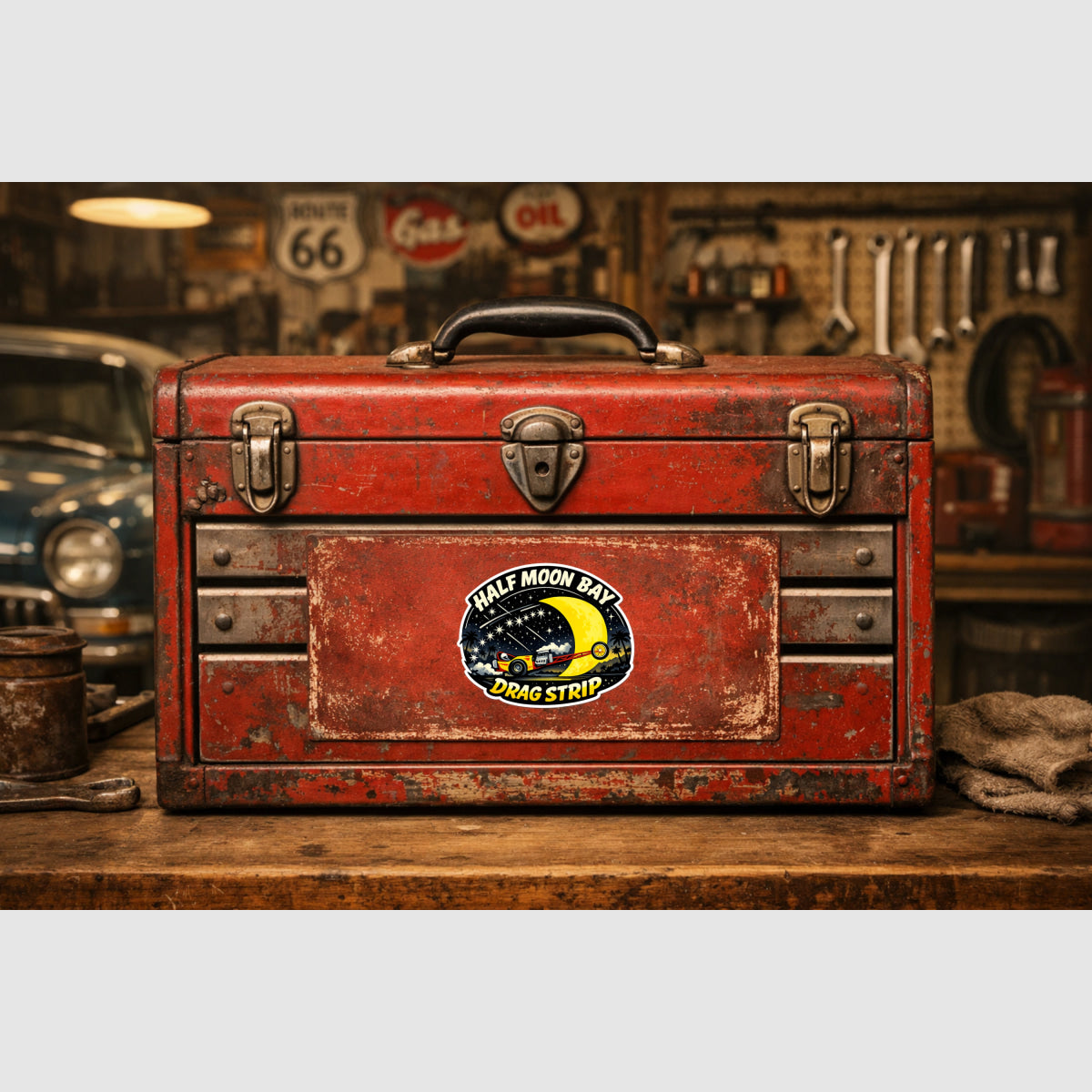 Half Moon Bay Drag Strip Racing Sticker Sticker Drag Racing Stickers