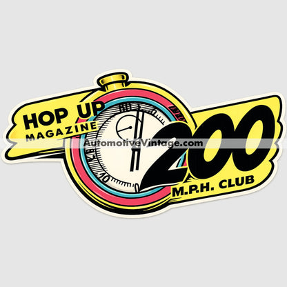 Hop Up Magazine 200 MPH Club Auto Parts Car Sticker Sticker Auto Parts Stickers