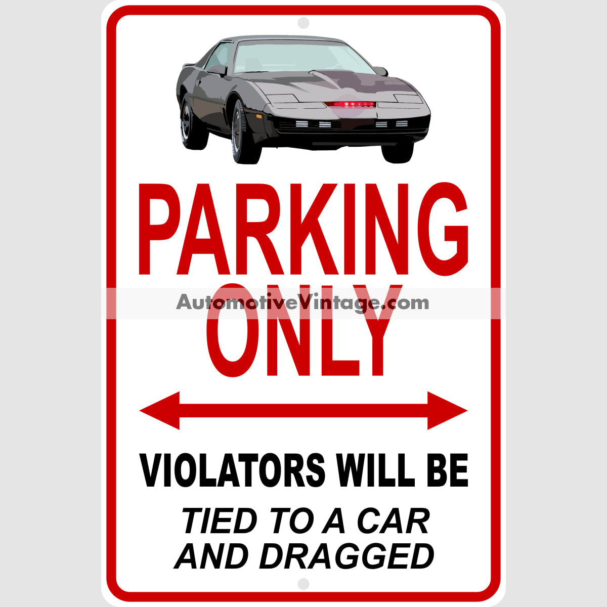 Golden Rim Motor Inn Sign Knight Rider KITT Pontiac Trans Am Famous Car Metal Parking Sign ...
