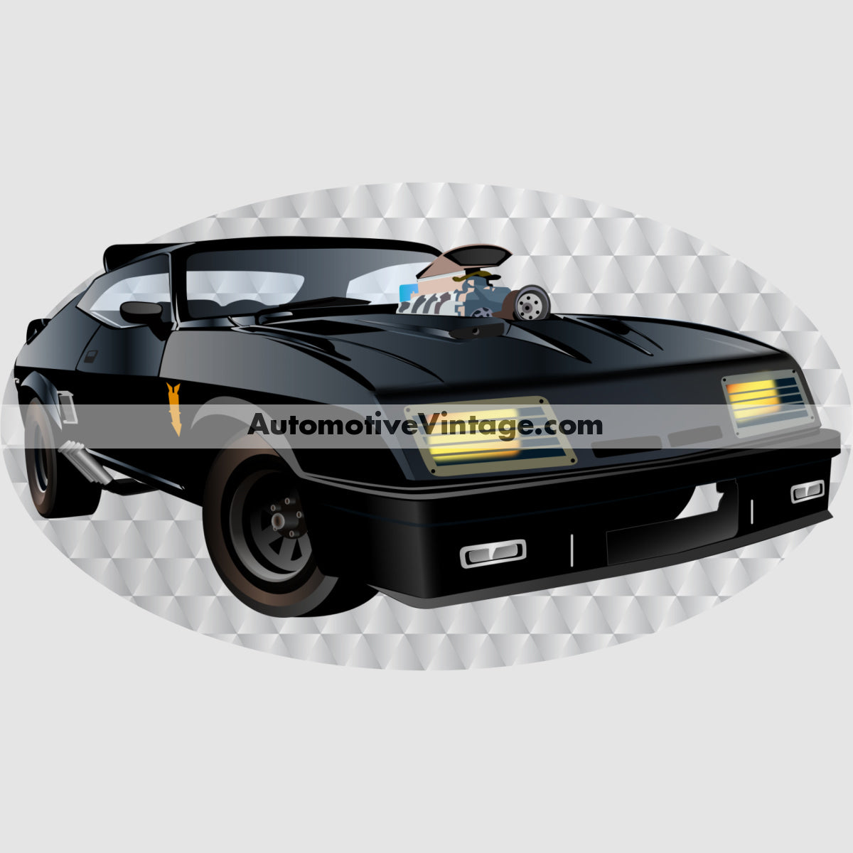 Mad Max Interceptor Famous Car Chest Logo T-shirt Famous Car T-Shirt