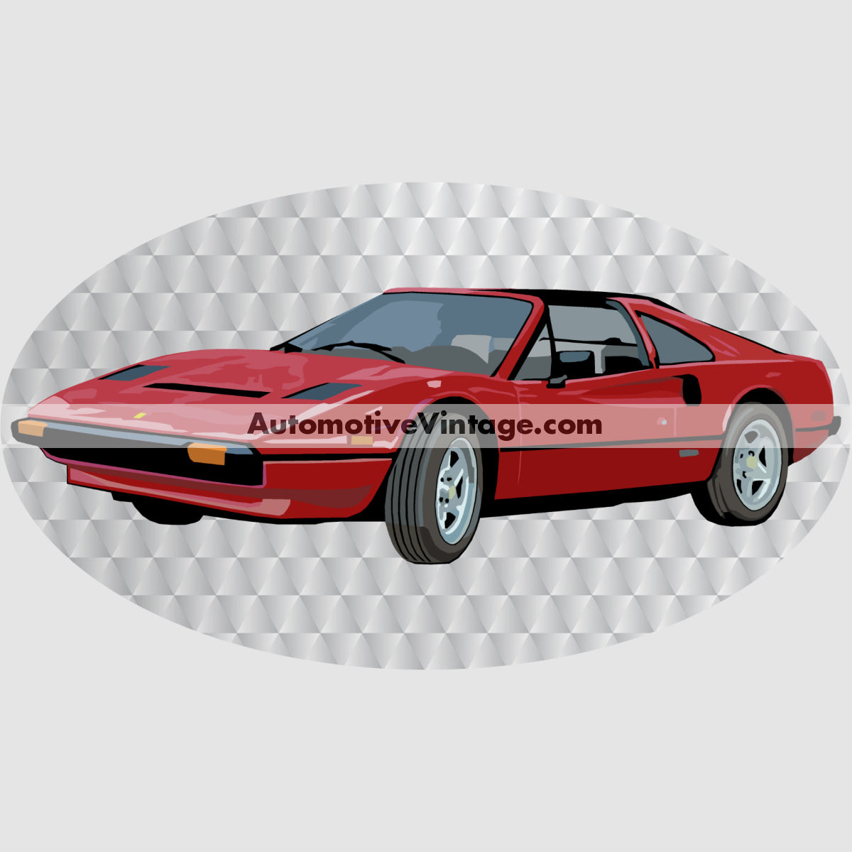 Magnum PI Ferrari Famous Car Chest Logo T-shirt Famous Car T-Shirt
