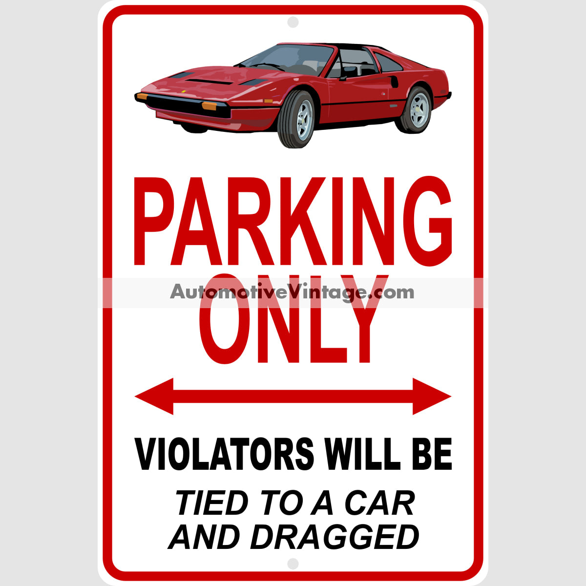 Magnum Pi Ferrari Famous Car Metal Parking Sign