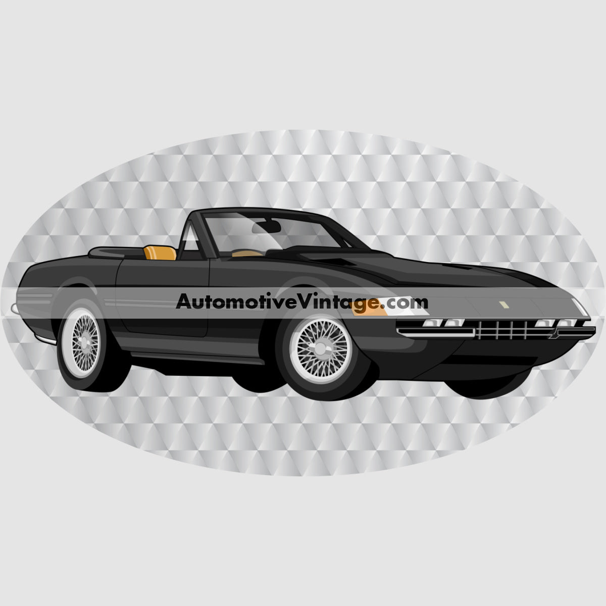 Miami Vice Ferrari Daytona Famous Car Chest Logo T-shirt Famous Car T-Shirt