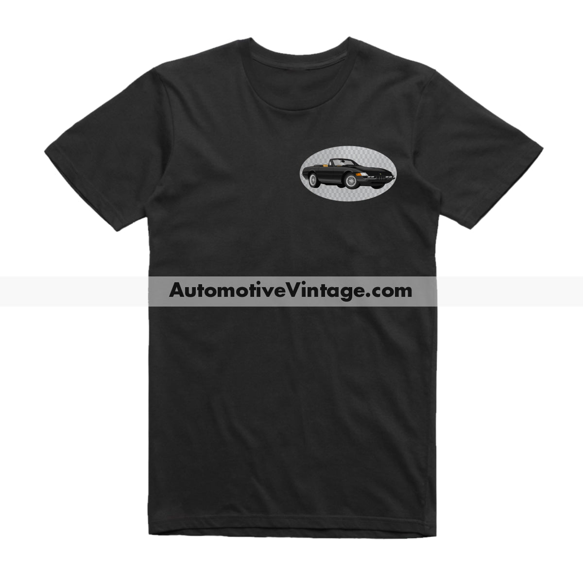 Miami Vice Ferrari Daytona Famous Car Chest Logo T-shirt Black / S Famous Car T-Shirt