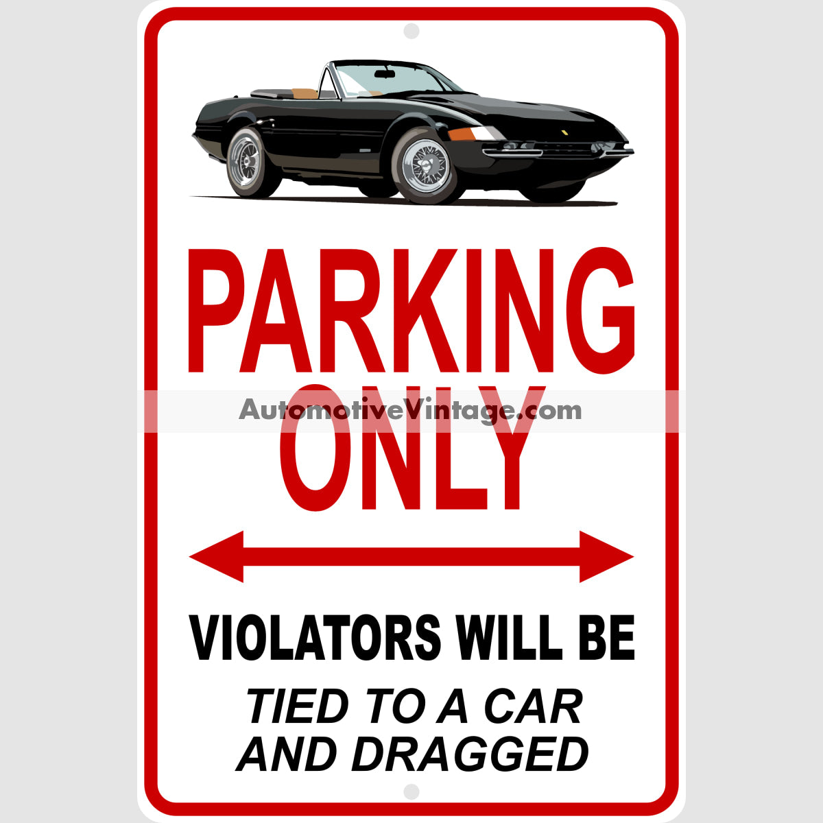 Miami Vice Ferrari Daytona Famous Car Metal Parking Sign
