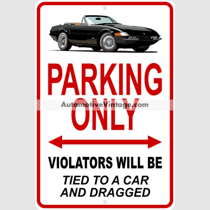 Miami Vice Ferrari Daytona Famous Car Metal Parking Sign