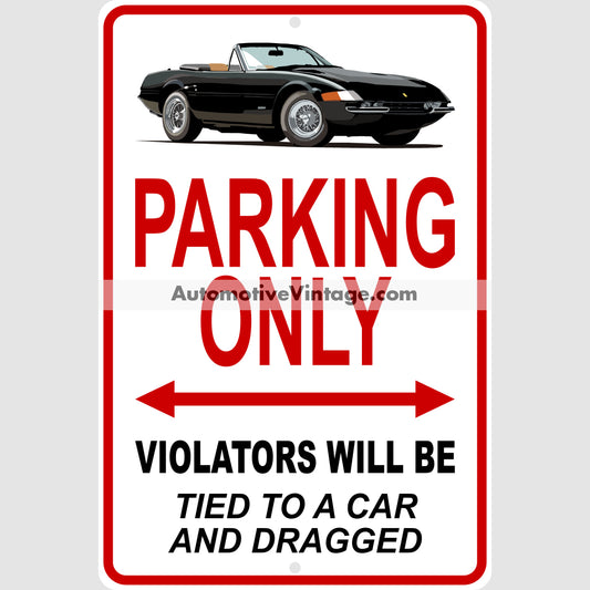 Miami Vice Ferrari Daytona Famous Car Metal Parking Sign