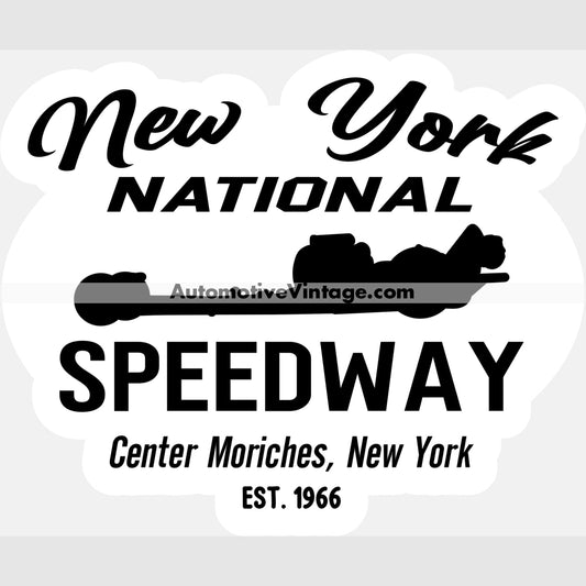 National Speedway Center Moriches New York B&W Drag Racing Sticker Stickers