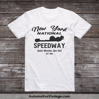 New York National Speedway Center Moriches Drag Racing T-Shirt White / S