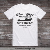 New York National Speedway Center Moriches Drag Racing T-Shirt White / S