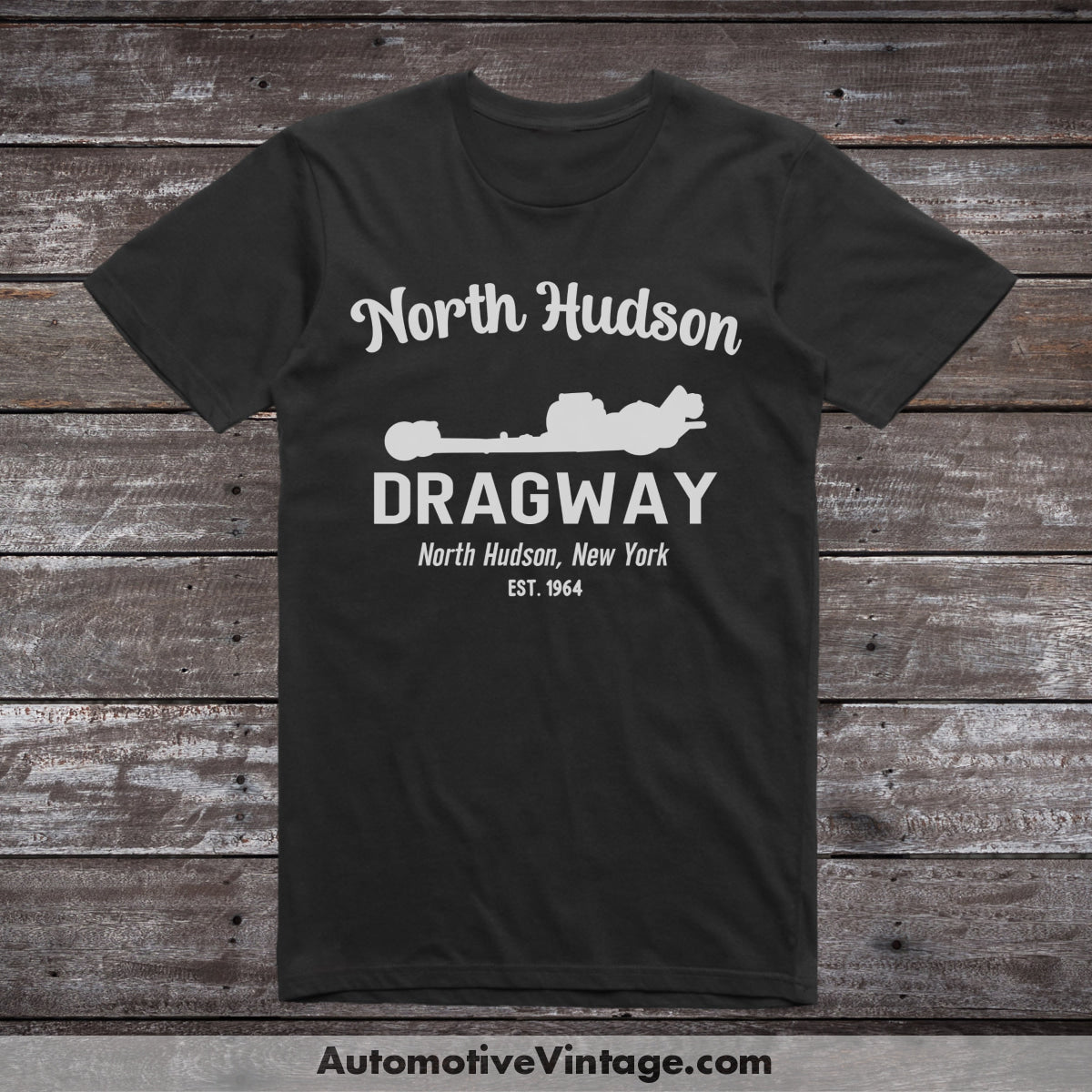 North Hudson Dragway New York Drag Racing T-Shirt Black / S