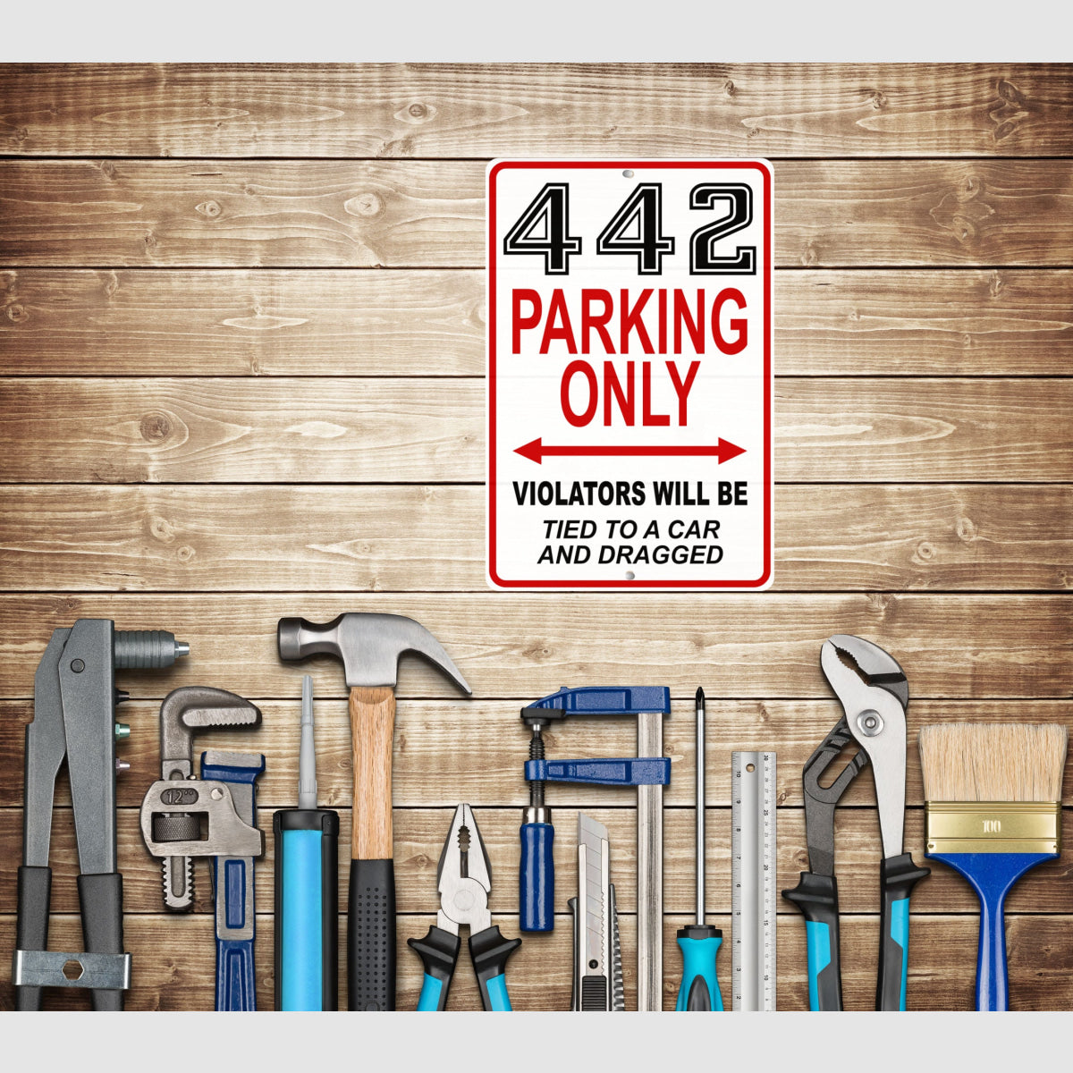 Oldsmobile 442 New Style Parking Metal Sign