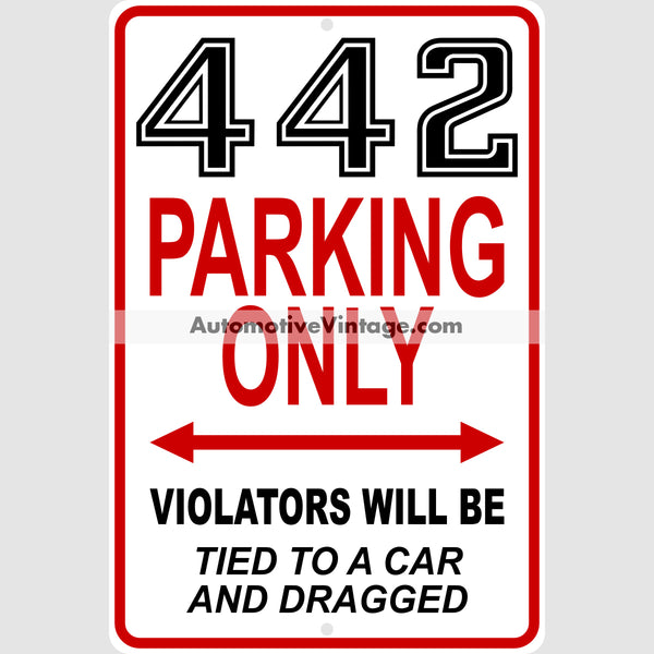 Oldsmobile 442 New Style Parking Metal Sign