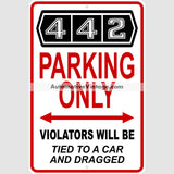 Oldsmobile 442 Old Style Parking Metal Sign