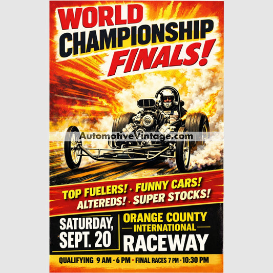 Orange County International Raceway California Vintage Style Drag Racing Advertisement 8.5’’ x 11’’ Drag Racing