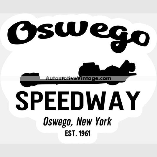 Oswego Speedway New York B&W Drag Racing Sticker Stickers