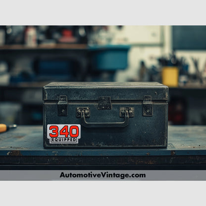 Plymouth 340 Equipped Engine Size Silver Foil Sticker Stickers