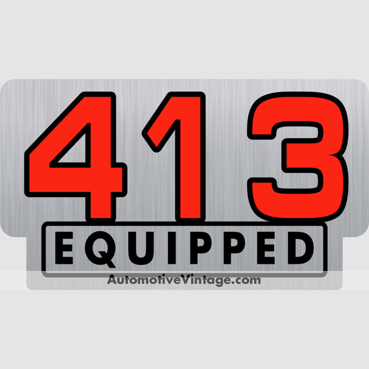 Plymouth 413 Equipped Engine Size Silver Foil Sticker Stickers