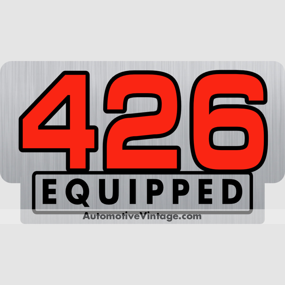 Plymouth 426 Equipped Engine Size Silver Foil Sticker Stickers