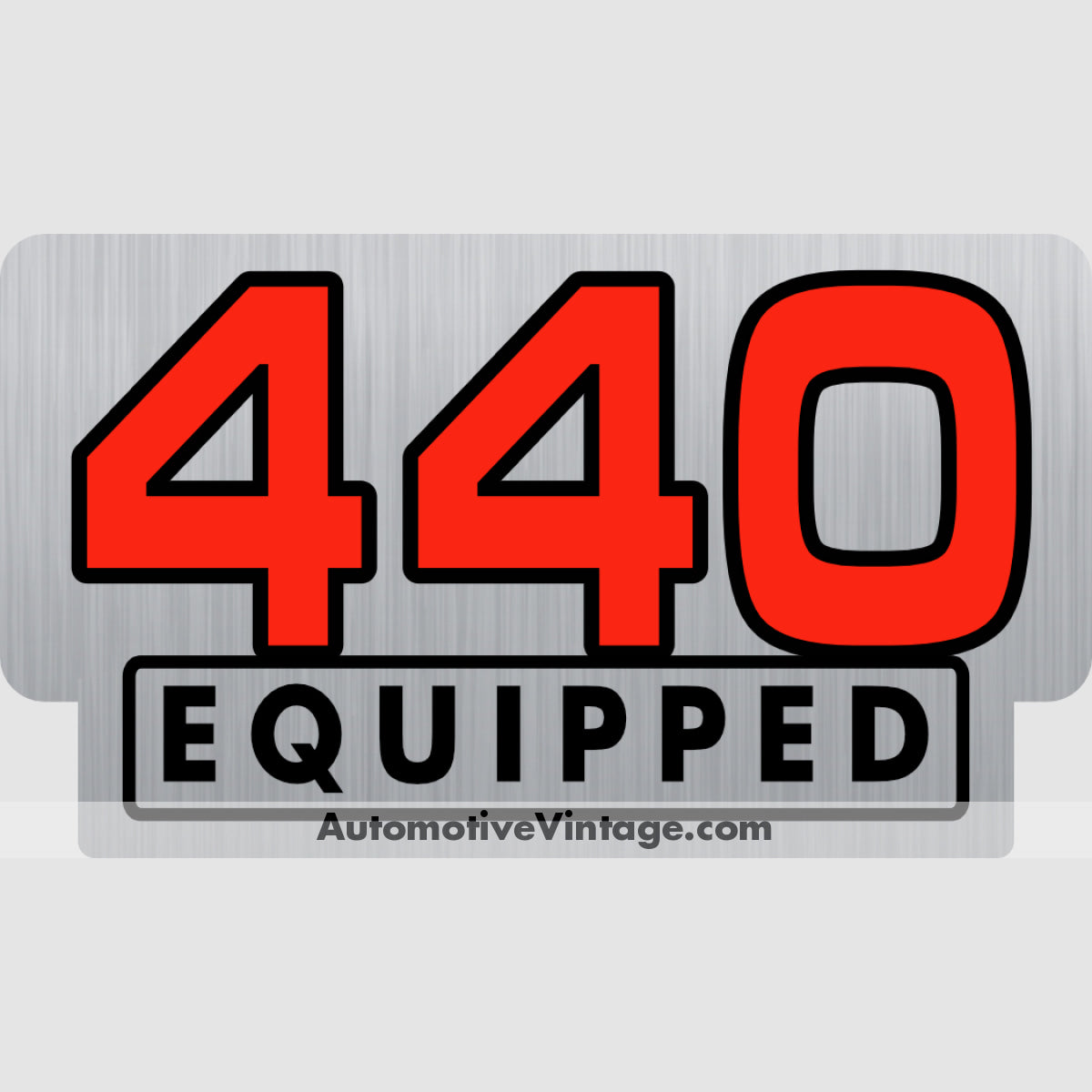 Plymouth 440 Equipped Engine Size Silver Foil Sticker Stickers