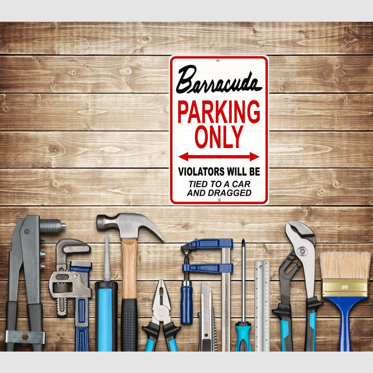 Plymouth Barracuda Parking Metal Sign