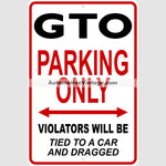 Pontiac Gto Parking Metal Sign