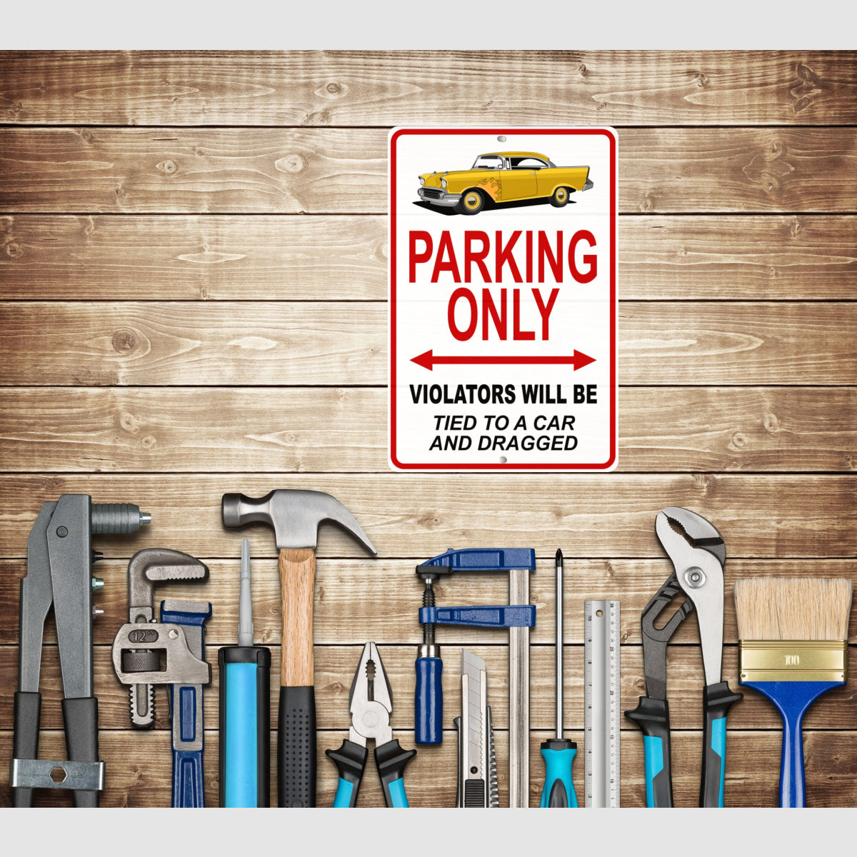 Return To Macon County 57 Chevy Famous Car Metal Parking Sign