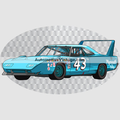 Richard Petty #43 Plymouth Superbird Famous Car Chest Logo T-shirt Famous Car T-Shirt