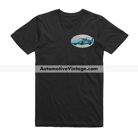 Richard Petty #43 Plymouth Superbird Famous Car Chest Logo T-shirt Black / S Famous Car T-Shirt