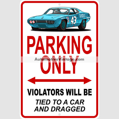 Richard Petty Plymouth Roadrunner Famous Car Metal Parking Sign