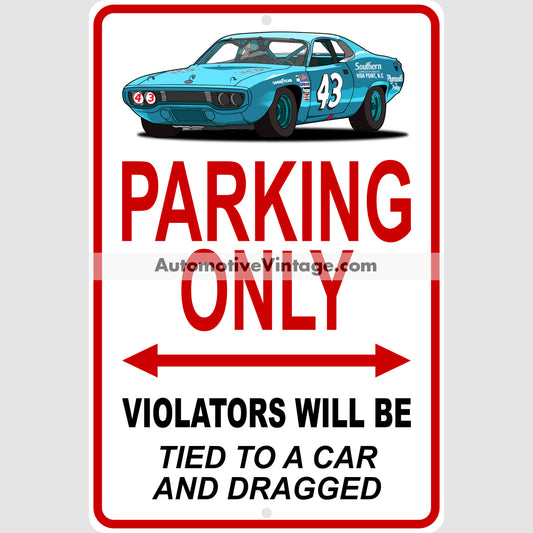 Richard Petty Plymouth Roadrunner Famous Car Metal Parking Sign