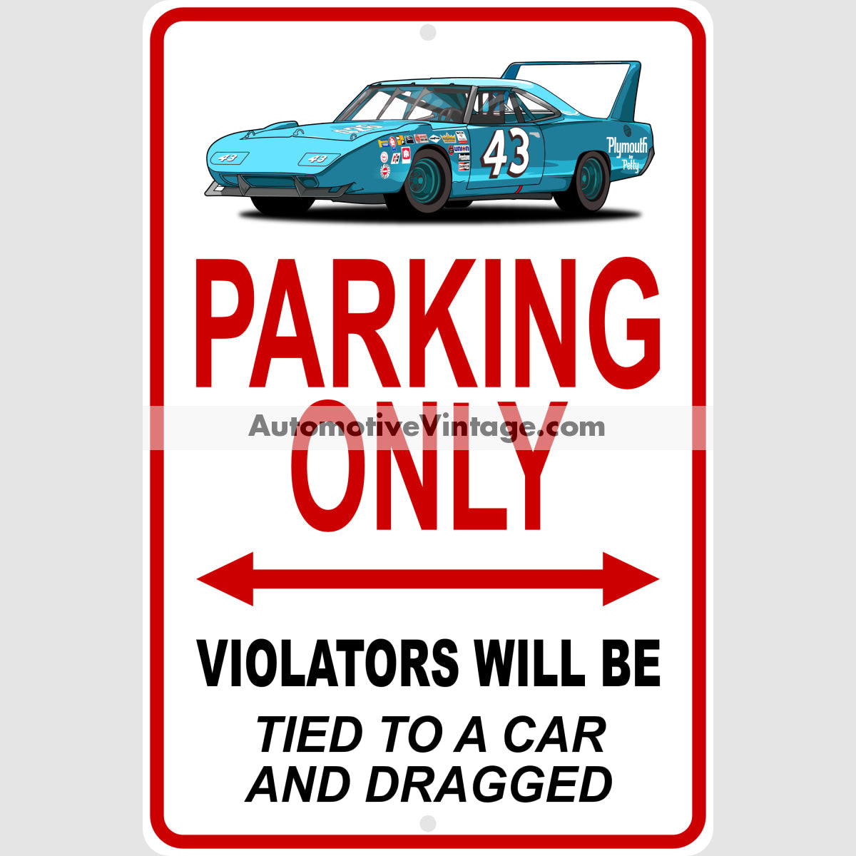 Richard Petty Plymouth Superbird Famous Car Metal Parking Sign