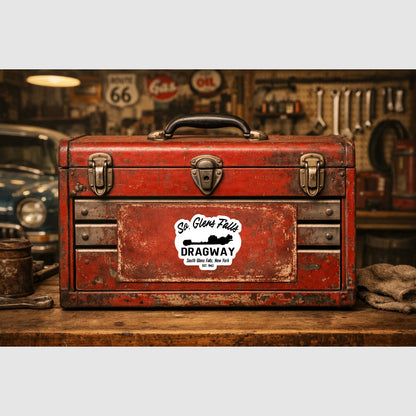 South Glens Falls Dragway South Glens Falls New York B&W Drag Racing Sticker Drag Racing Stickers