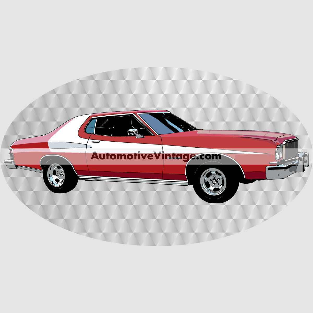 Starsky and Hutch Ford Gran Torino Famous Car Chest Logo T-shirt Famous Car T-Shirt