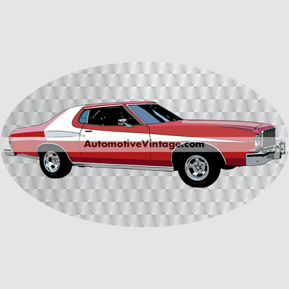 Starsky and Hutch Ford Gran Torino Famous Car Chest Logo T-shirt Famous Car T-Shirt