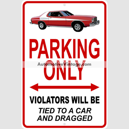 Starsky And Hutch Ford Gran Torino Famous Car Metal Parking Sign